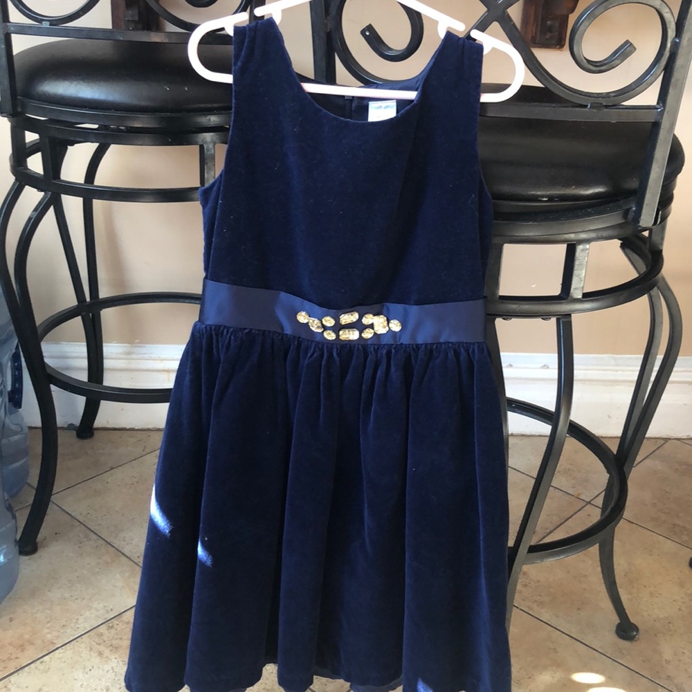 Navy velvet special occasion dress